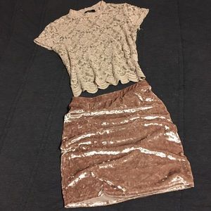 Champagne Crushed Velvet Mini